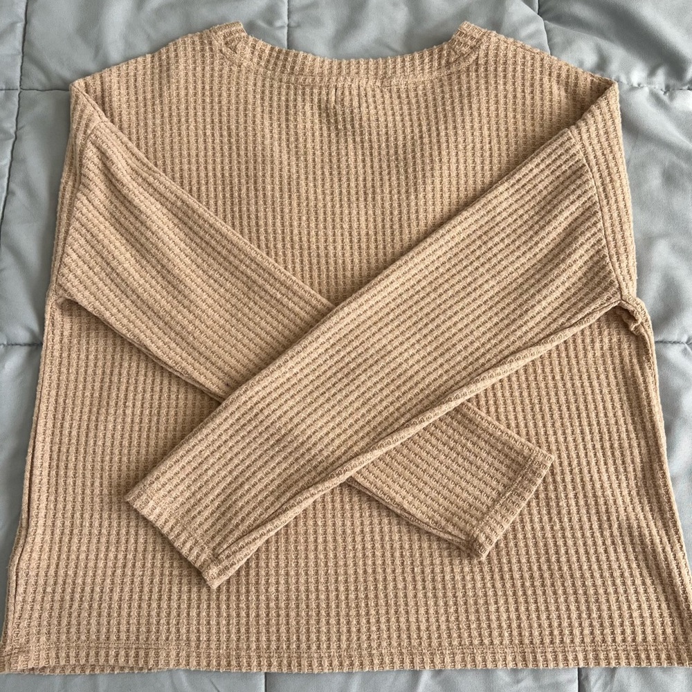 GAP Factory Brushed Waffle-Knit PJ Shirt and Pant Set - Picture 5 of 5